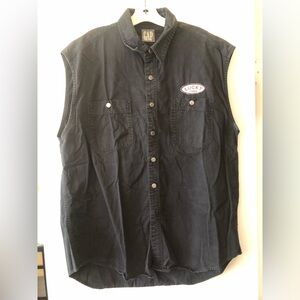 GAP Vintage Black Button-Up Sleeveless Shirt